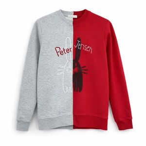 Peter Jensen L/11Y Split bunny crewneck 0820 Sweatshirt gray red logo boy unisex